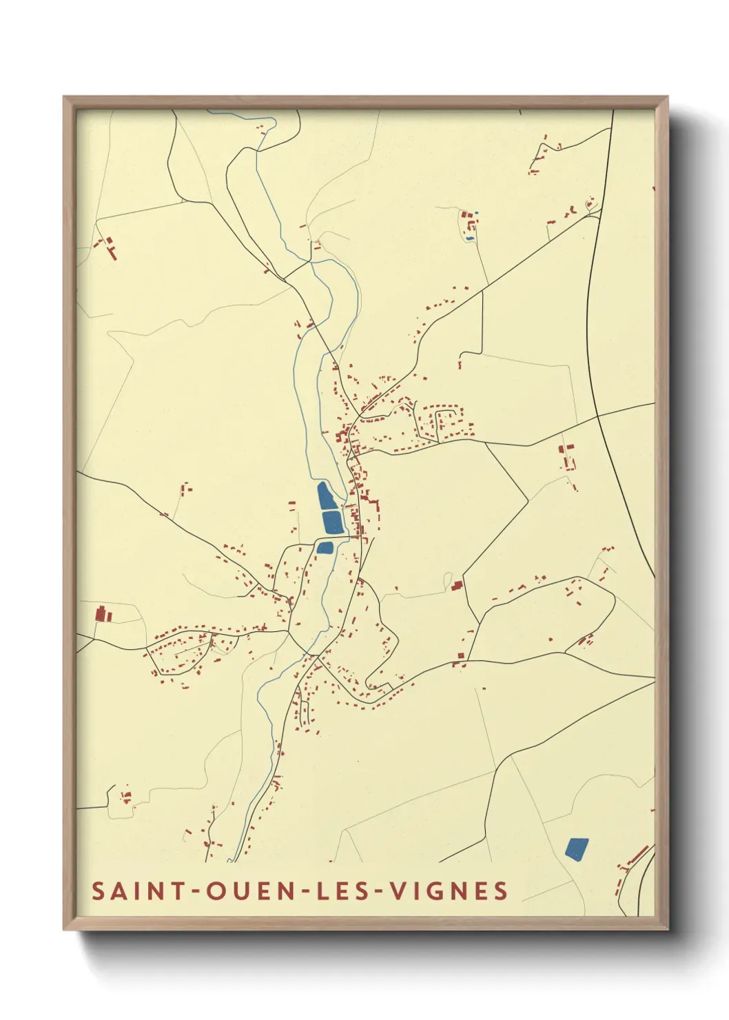 Un poster carte Saint-Ouen-les-Vignes