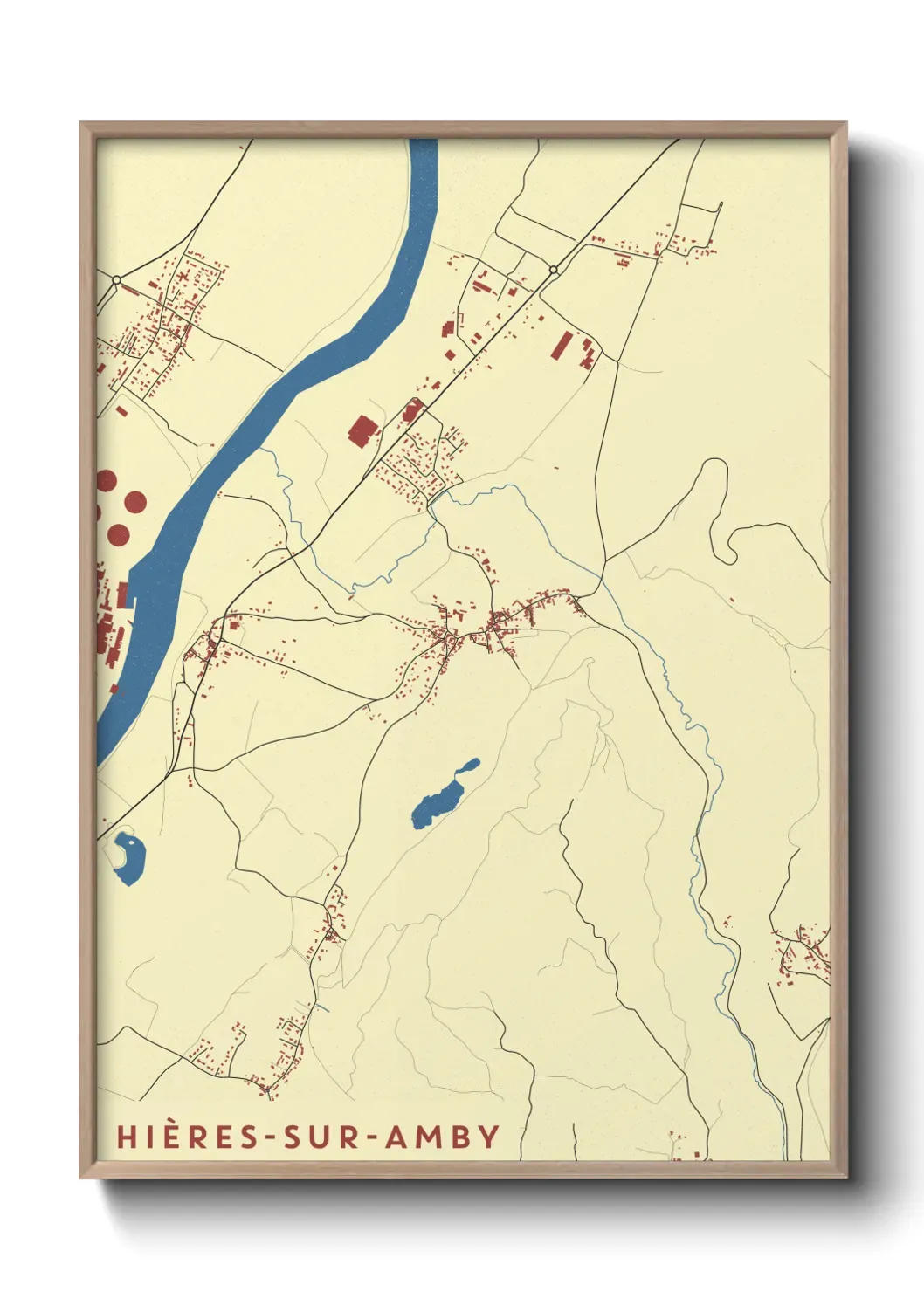 Un poster carte Hières-sur-Amby