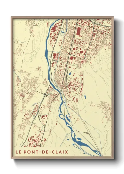 Une affiche de carte sur Le Pont-de-Claix