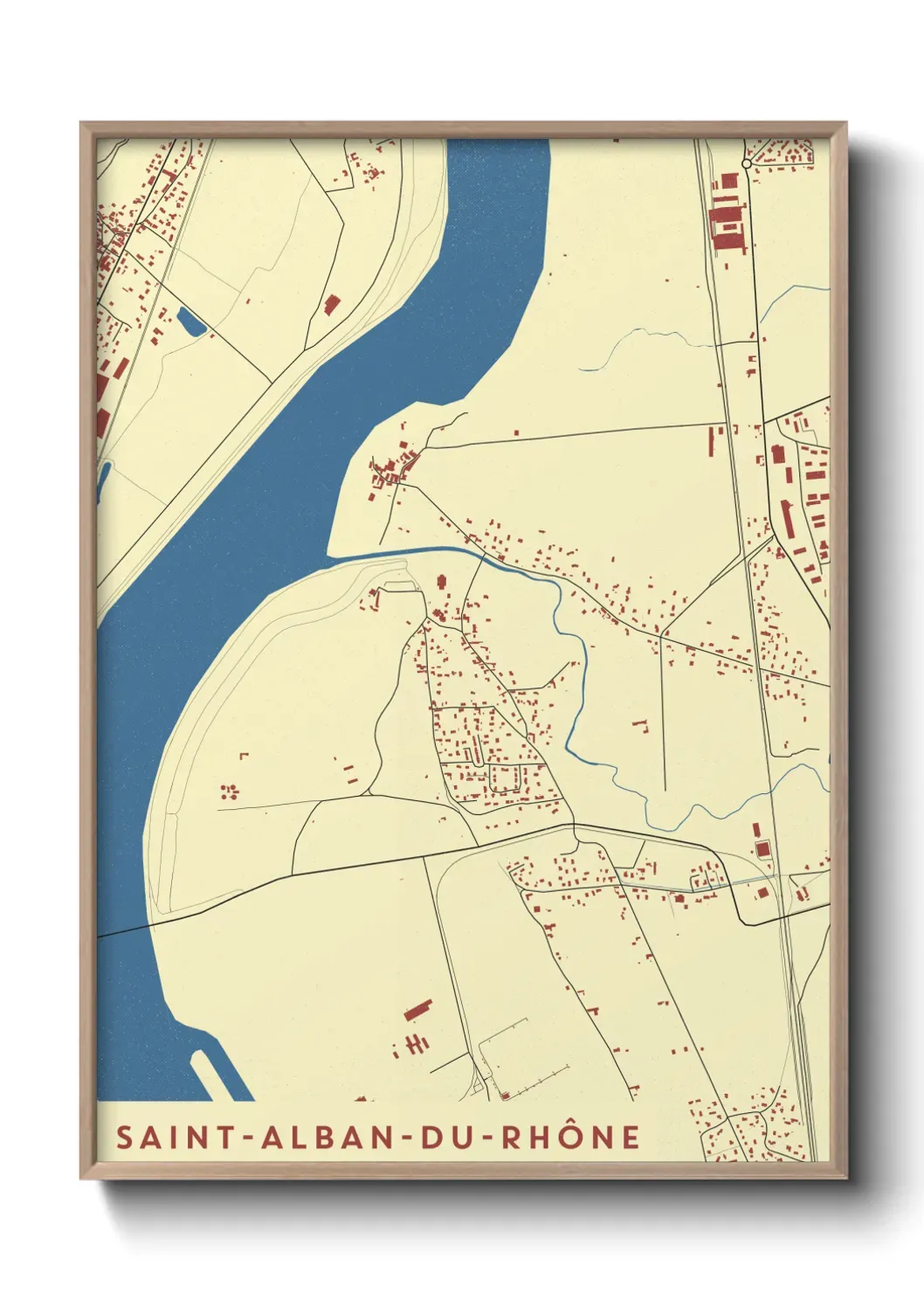 Un poster carte Saint-Alban-du-Rhône