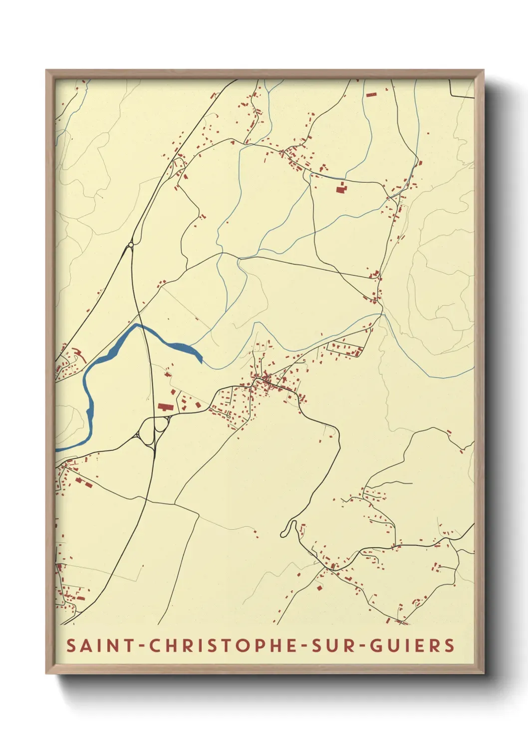 Un poster carte Saint-Christophe-sur-Guiers