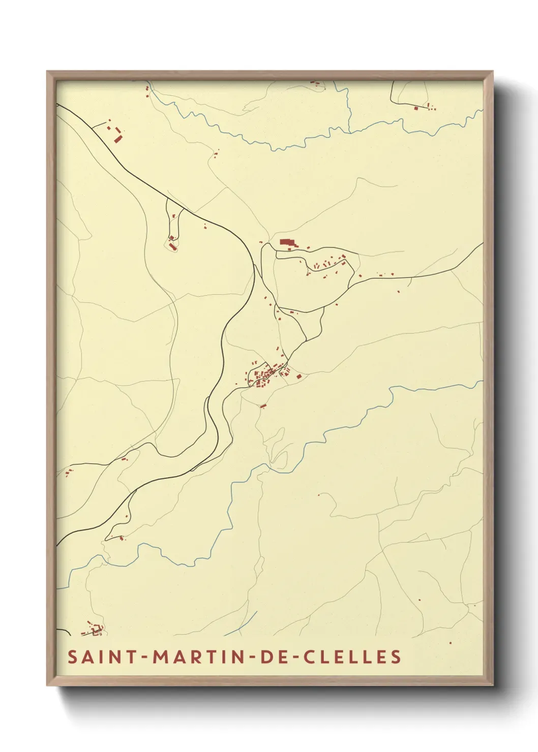 Un poster carte Saint-Martin-de-Clelles