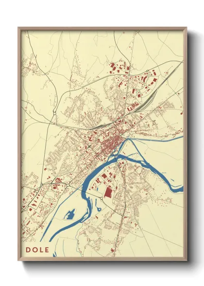 Une affiche de carte sur Dole