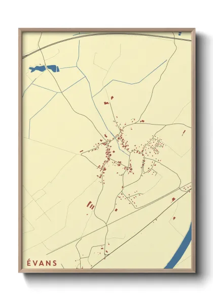 Une affiche de carte sur Évans