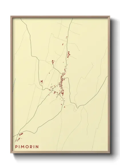 Une affiche de carte sur Pimorin