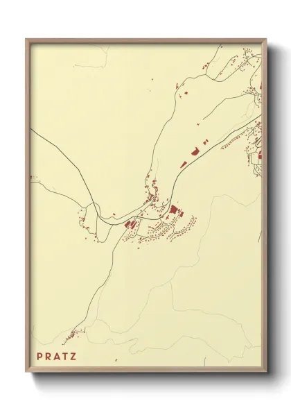 Une affiche de carte sur Pratz