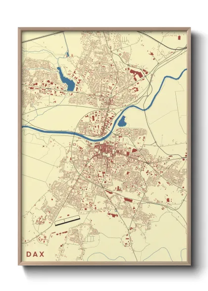 Une affiche de carte sur Dax