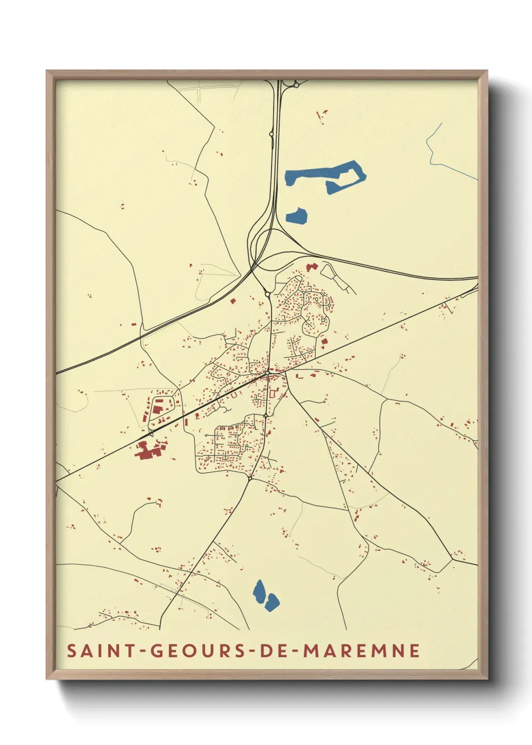 Un poster carte Saint-Geours-de-Maremne