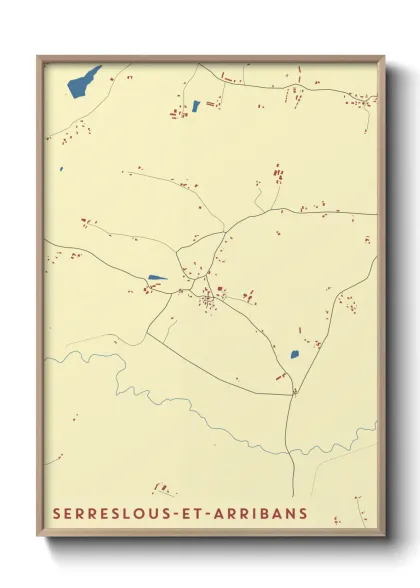 Une affiche de carte sur Serreslous-et-Arribans