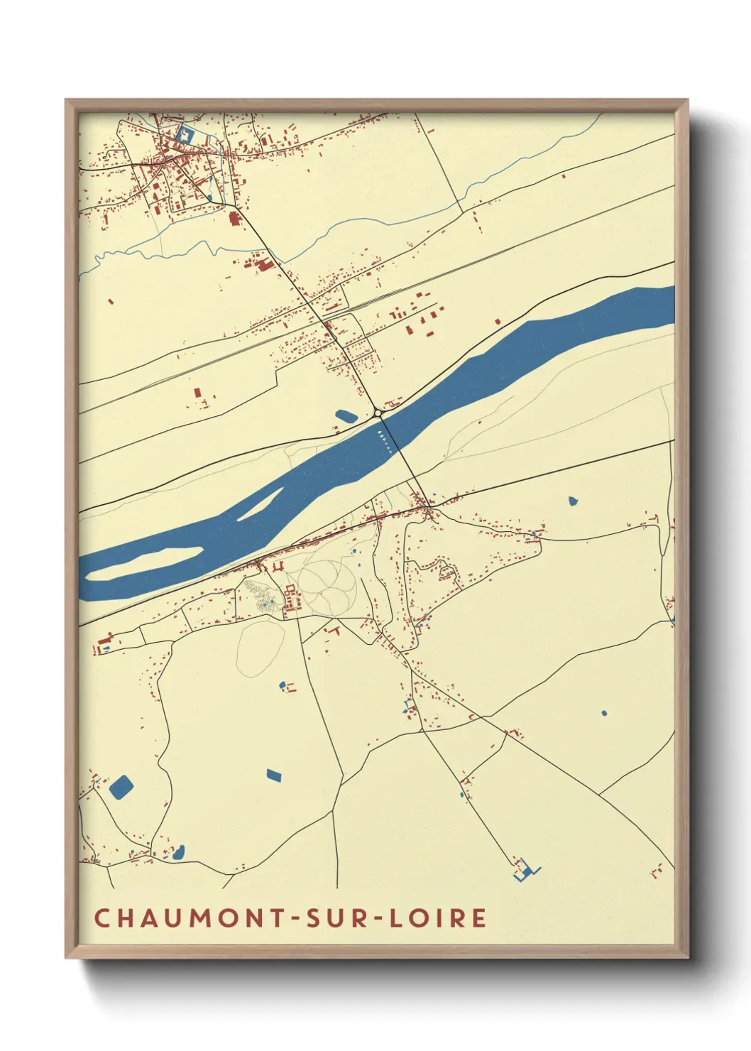 Un poster carte Chaumont-sur-Loire