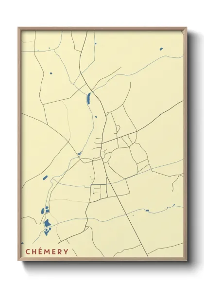Une affiche de carte sur Chémery