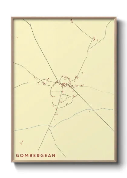 Une affiche de carte sur Gombergean