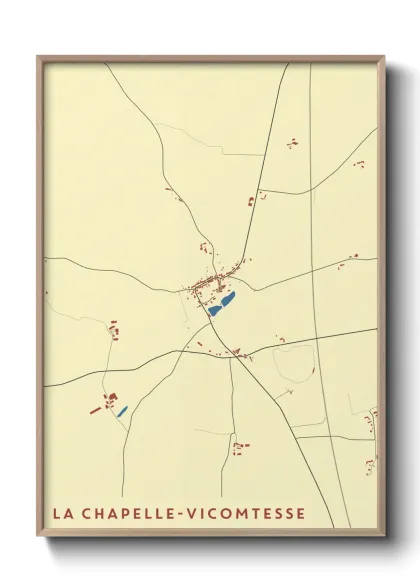 Une affiche de carte sur La Chapelle-Vicomtesse