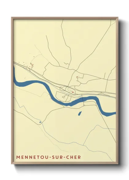 Une affiche de carte sur Mennetou-sur-Cher