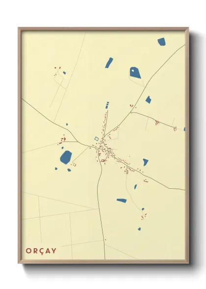 Une affiche de carte sur Orçay