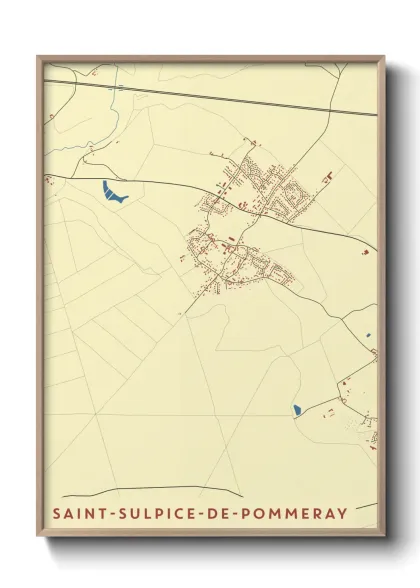Une affiche de carte sur Saint-Sulpice-de-Pommeray
