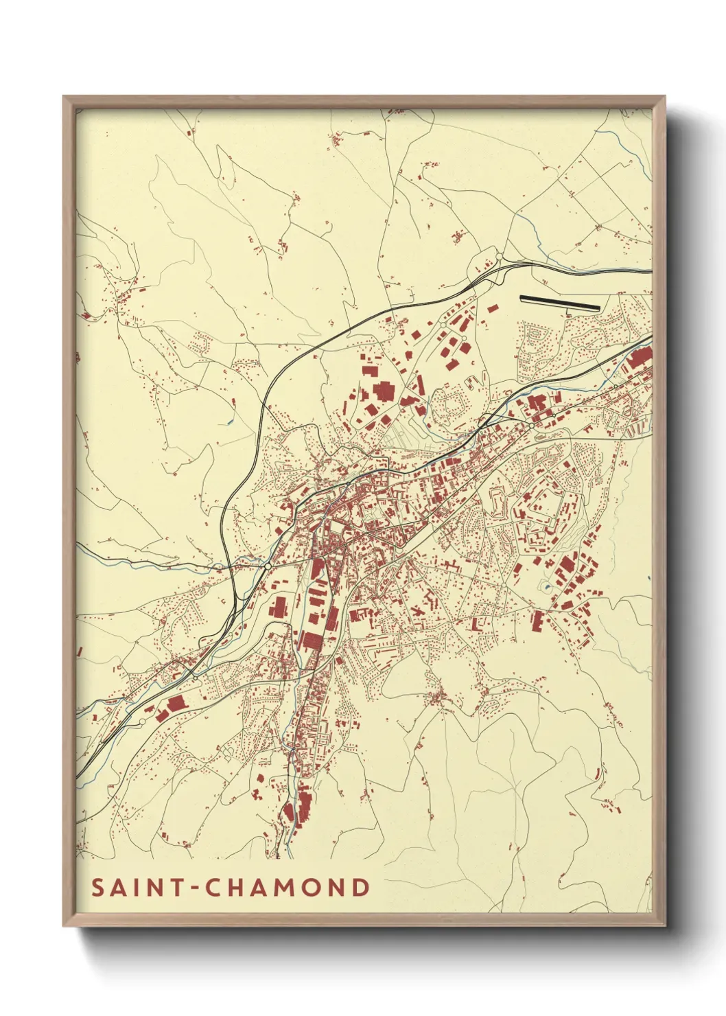 Un poster carte Saint-Chamond