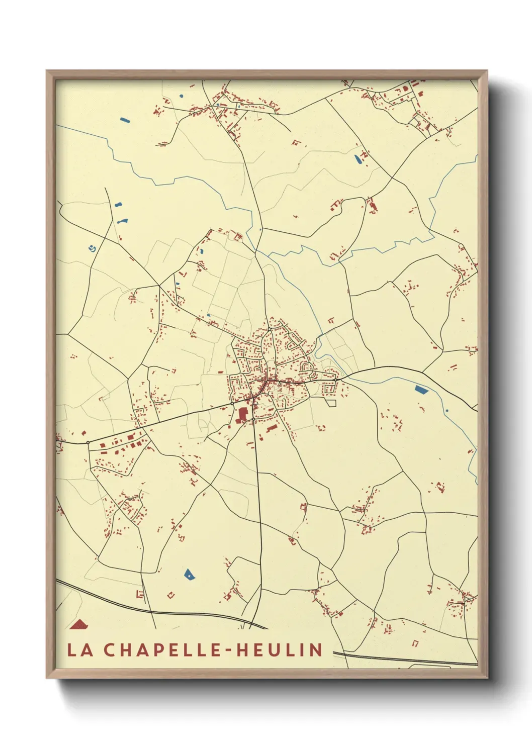 Un poster carte La Chapelle-Heulin