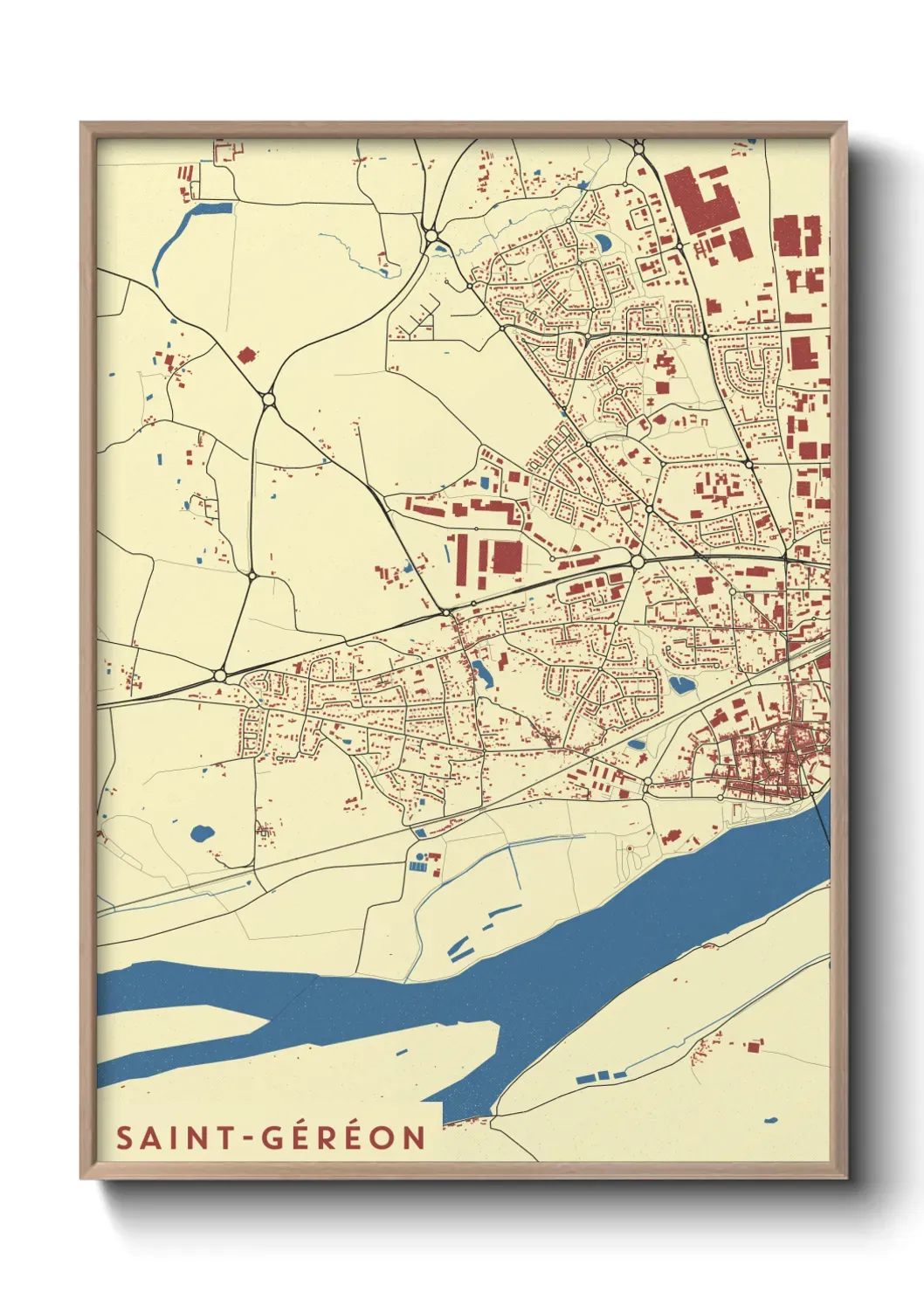 Un poster carte Saint-Géréon