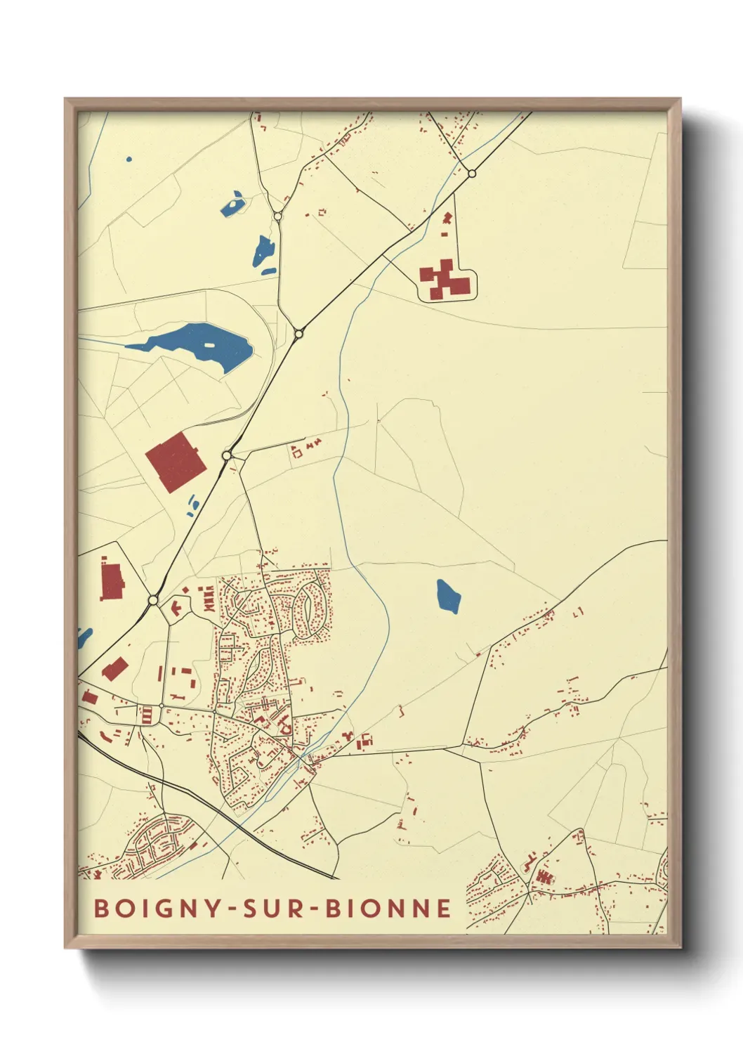 Un poster carte Boigny-sur-Bionne
