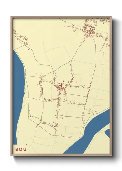 Une affiche de carte sur Bou