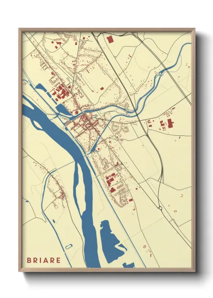 Une affiche de carte sur Briare