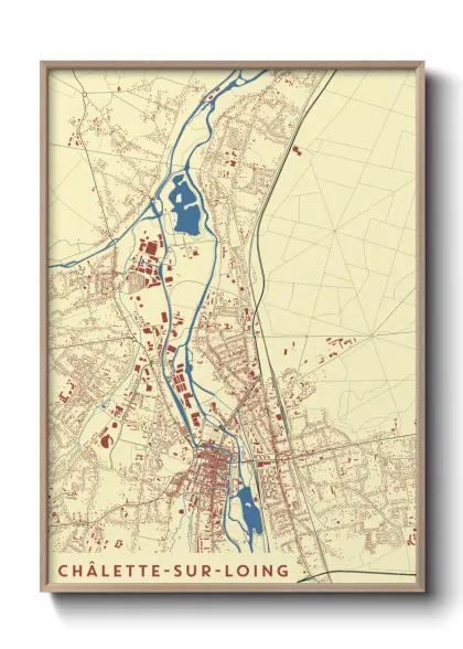 Une affiche de carte sur Châlette-sur-Loing