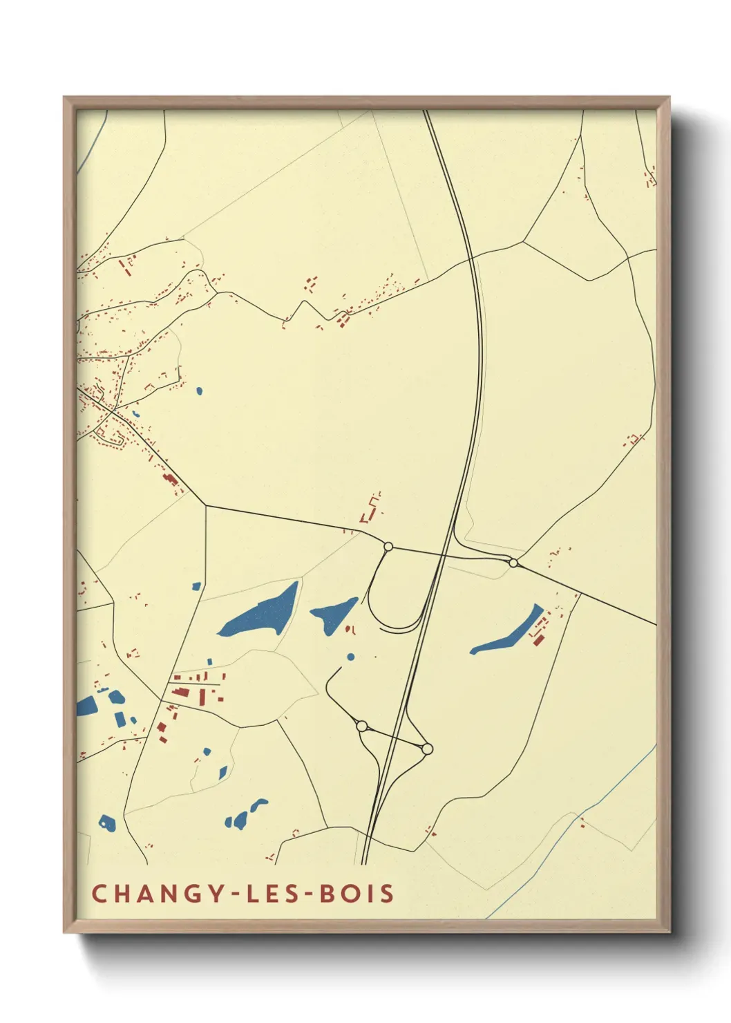Un poster carte Changy-les-Bois