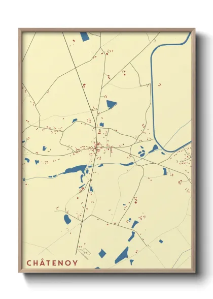 Une affiche de carte sur Châtenoy