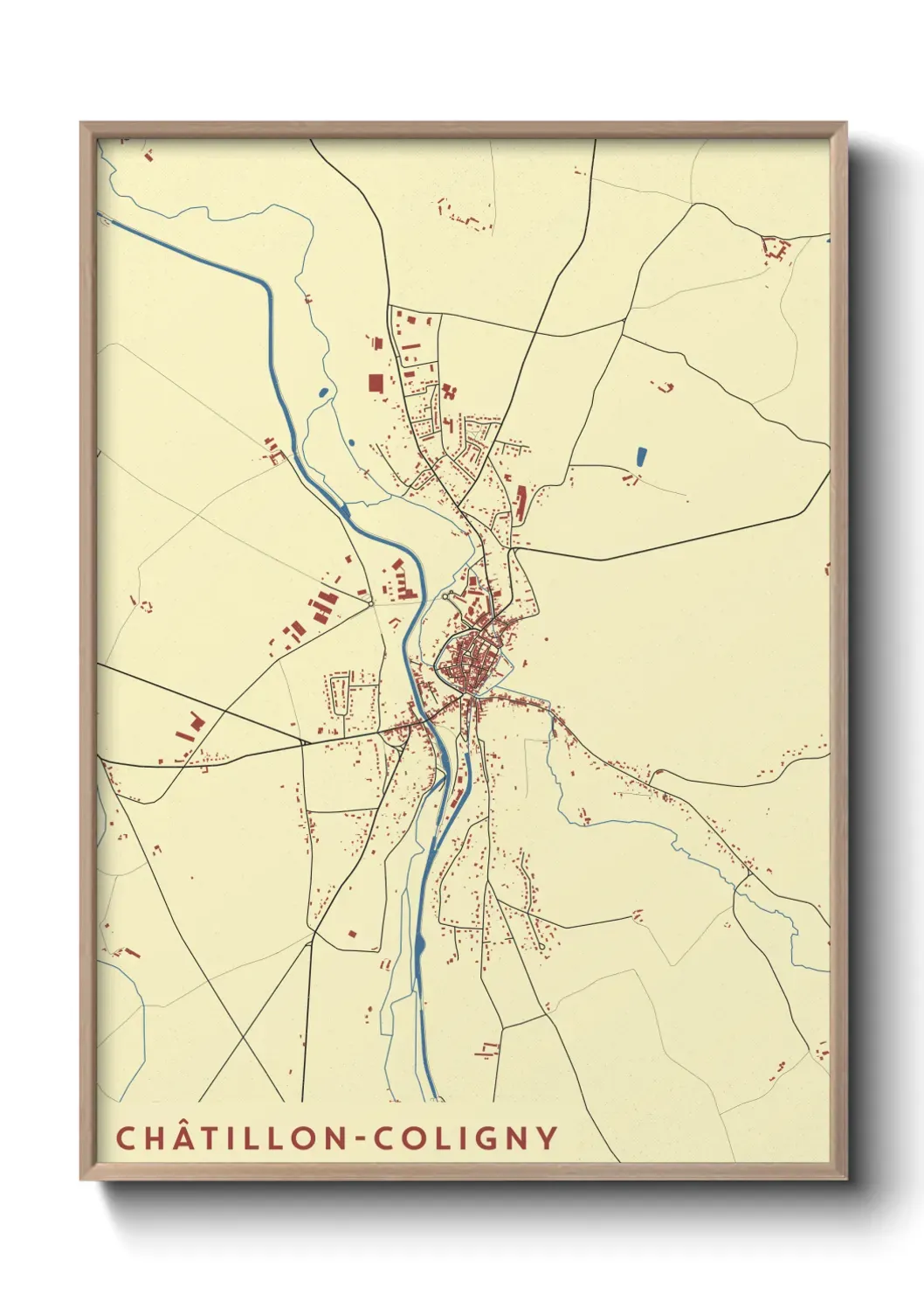 Un poster carte Châtillon-Coligny