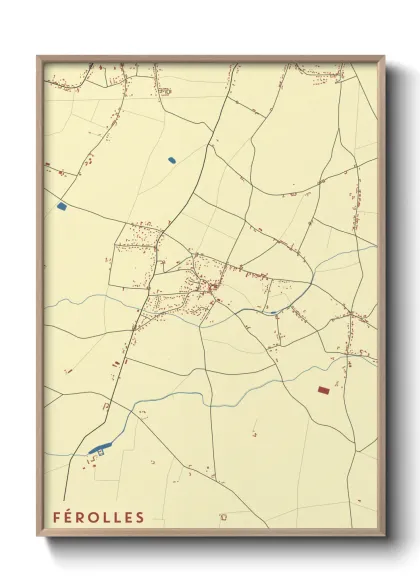 Une affiche de carte sur Férolles