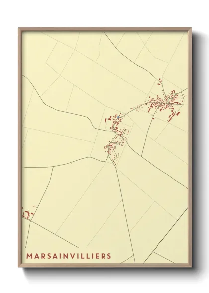Une affiche de carte sur Marsainvilliers