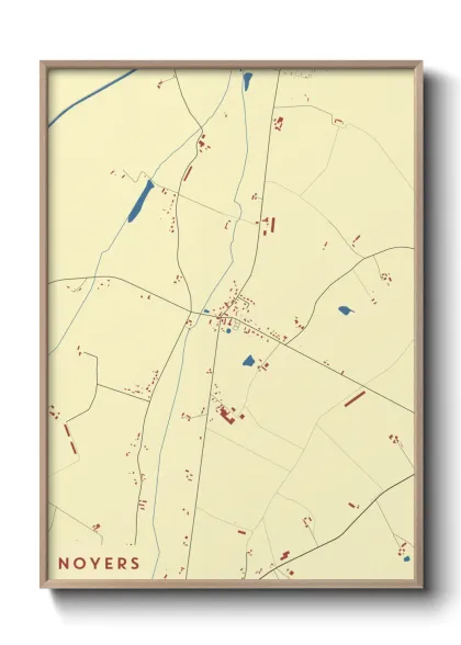 Une affiche de carte sur Noyers