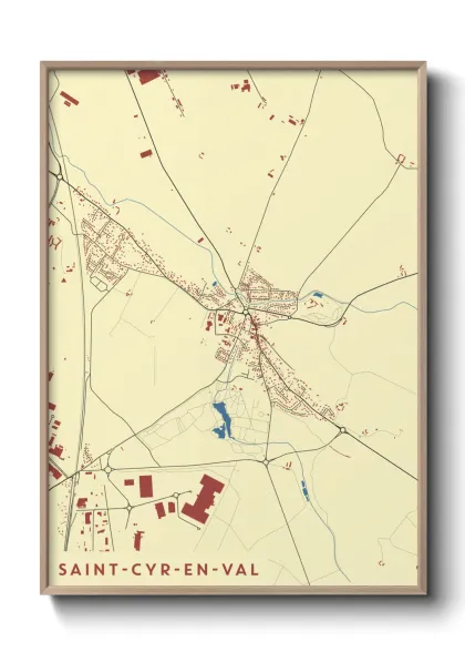 Une affiche de carte sur Saint-Cyr-en-Val
