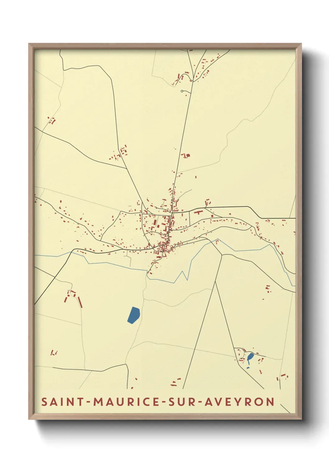 Un poster carte Saint-Maurice-sur-Aveyron