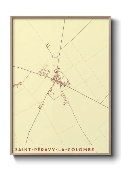 Une affiche de carte sur Saint-Péravy-la-Colombe