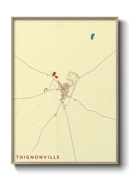 Une affiche de carte sur Thignonville