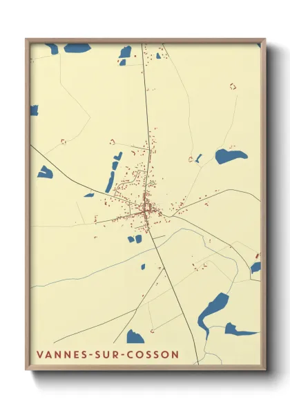 Une affiche de carte sur Vannes-sur-Cosson
