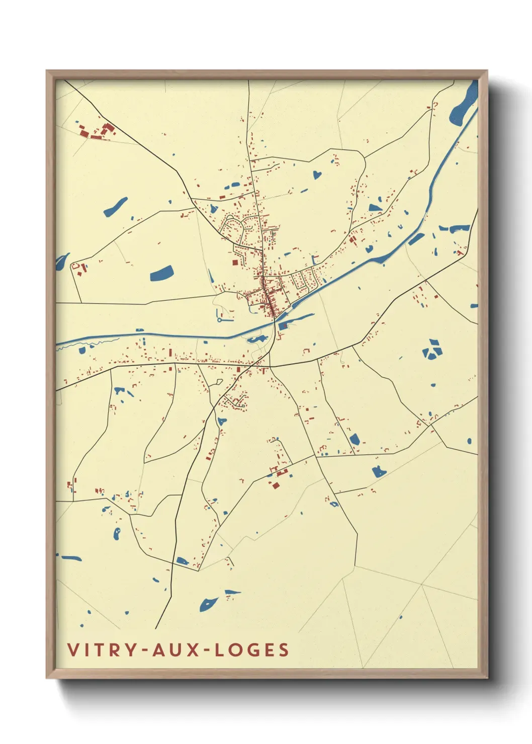 Un poster carte Vitry-aux-Loges