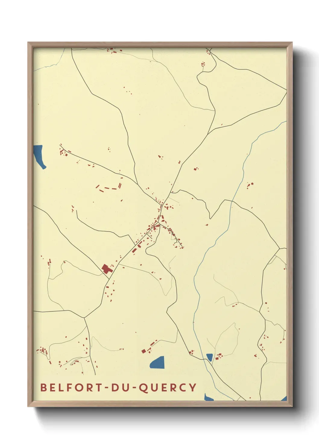 Un poster carte Belfort-du-Quercy