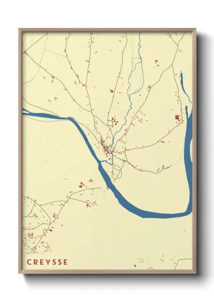 Une affiche de carte sur Creysse