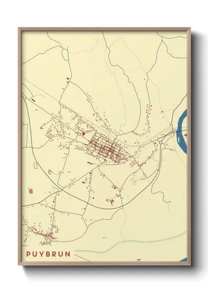 Une affiche de carte sur Puybrun