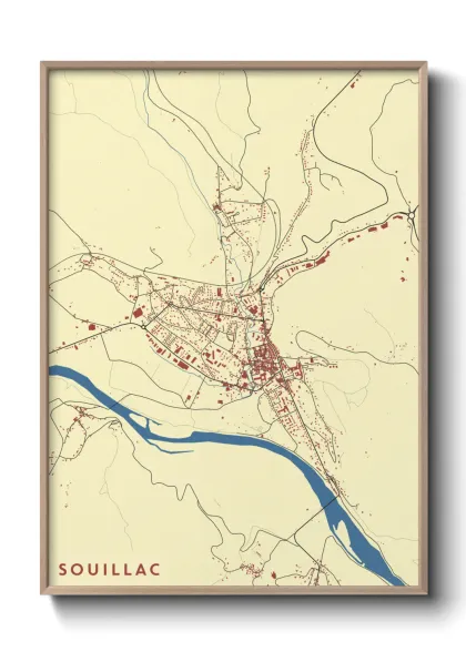Une affiche de carte sur Souillac