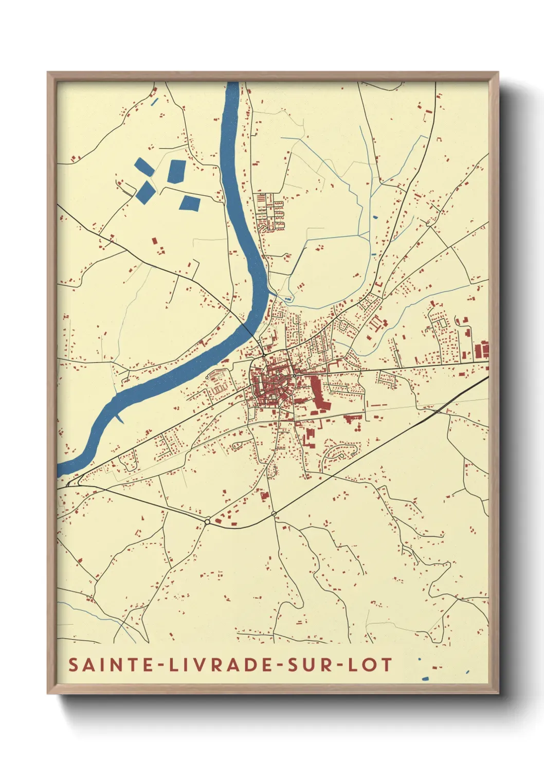 Un poster carte Sainte-Livrade-sur-Lot