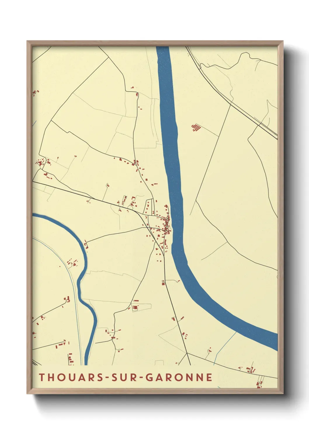 Un poster carte Thouars-sur-Garonne