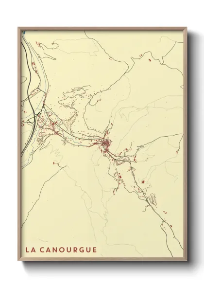 Une affiche de carte sur La Canourgue