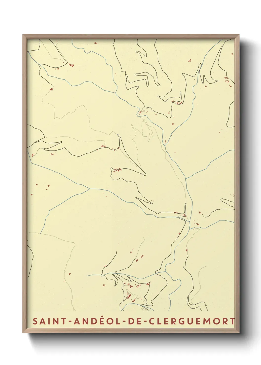 Un poster carte Saint-Andéol-de-Clerguemort