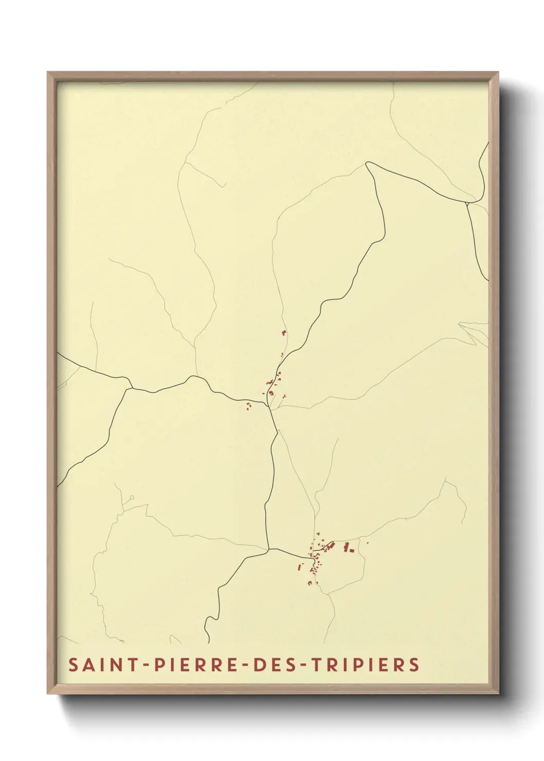 Un poster carte Saint-Pierre-des-Tripiers