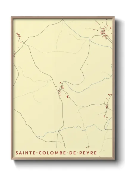 Une affiche de carte sur Sainte-Colombe-de-Peyre