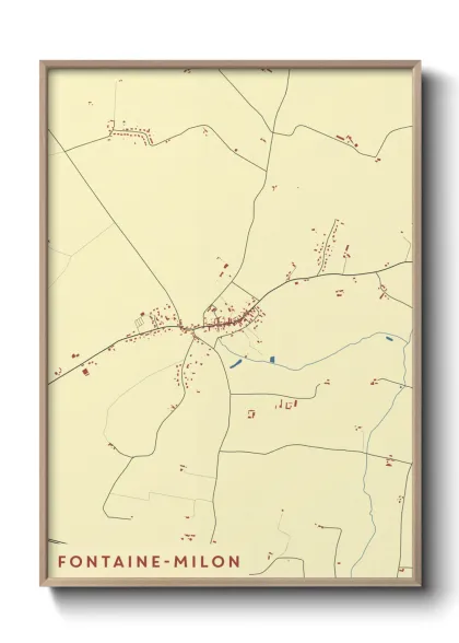 Une affiche de carte sur Fontaine-Milon